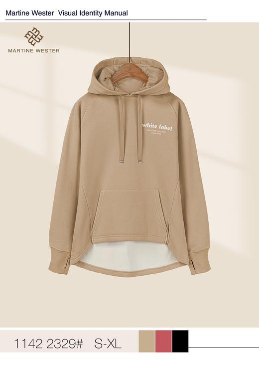 Martine Wester 女华夫复合格摇粒绒宽松连帽卫衣11422329 商品图2