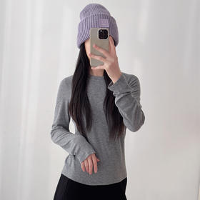 基础款纯色圆领亲肤舒适显瘦百搭天丝羊毛长袖T恤上衣