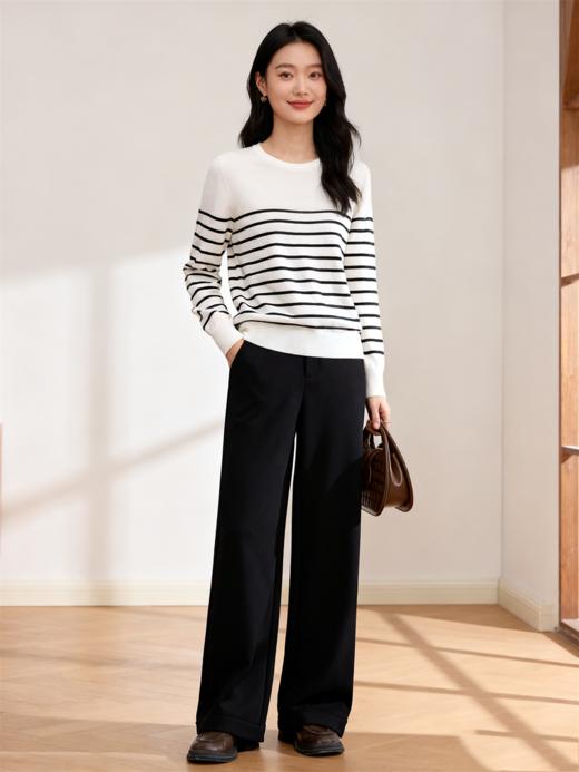 L1臣禾	【加绒直筒裤】百搭通勤黑色休闲裤	JZ254060375 商品图4