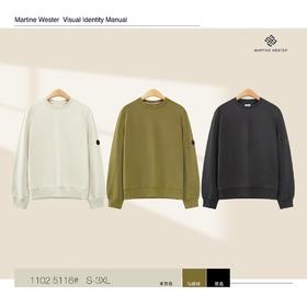 Martine Wester 男款袖子拉链口袋圆领卫衣 11025116