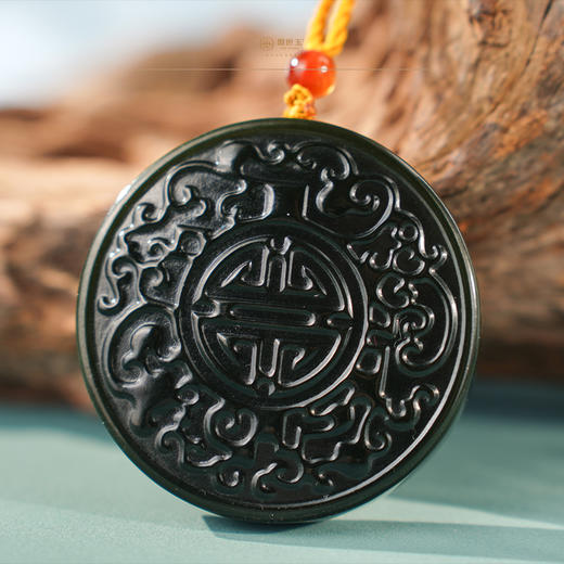 「精品黑羊脂」系列【双龙捧寿】 商品图1