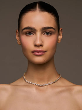 北京仓｜Lili Claspe-Lyra Pavé-金色 锆石 项链［美国设计师］