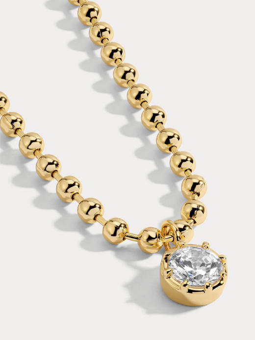 北京仓｜Lili Claspe-Cleo-金色 网球 锆石 吊坠 项链［美国设计师］ 商品图2