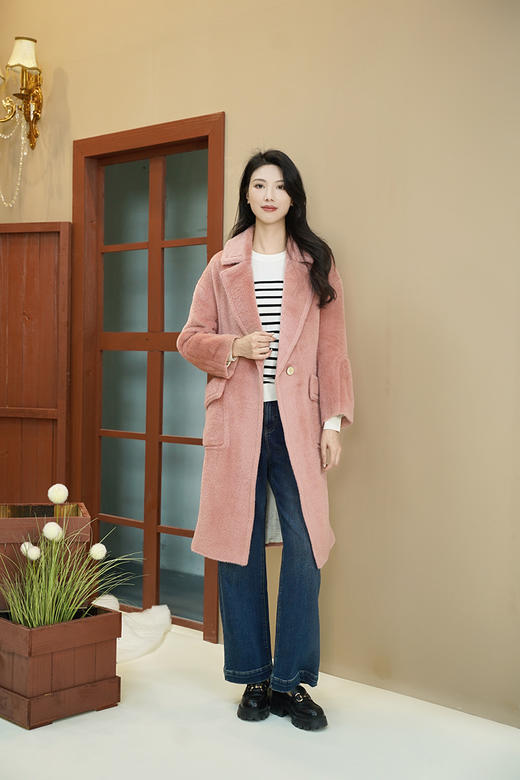 重磅福利【粉M1】臣禾 一粒扣苏力羊毛大衣K214081117 商品图4