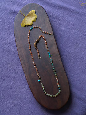 SpoiledBrat Jewelry 太阳石/斜长石/绿松石男女同款的长链 项链