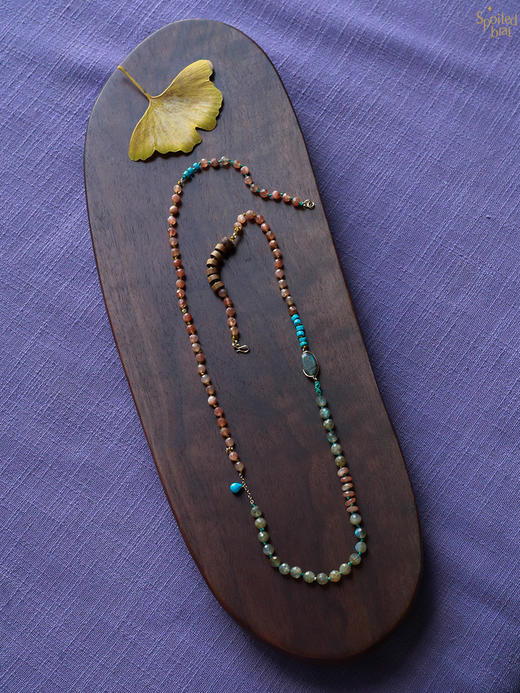 SpoiledBrat Jewelry 太阳石/斜长石/绿松石男女同款的长链 项链 商品图0