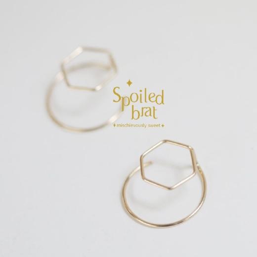 spoiledbrat jewelry几何系列 | 圆 三角形 六边形立体双层耳钉 商品图7