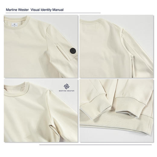 Martine Wester 男款袖子拉链口袋圆领卫衣 11025116 商品图7