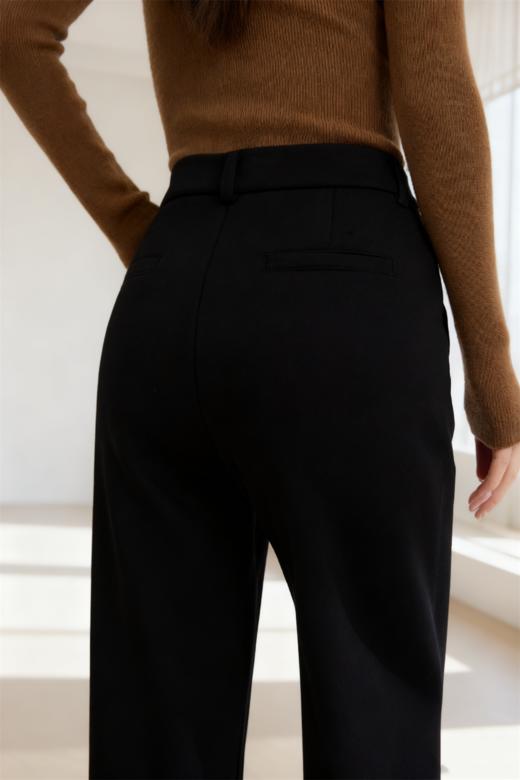 L1臣禾	【加绒直筒裤】百搭通勤黑色休闲裤	JZ254060375 商品图2