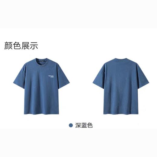 25夏季品 GXG男装字母小标时尚休闲深蓝色圆领短袖T恤 商品图4