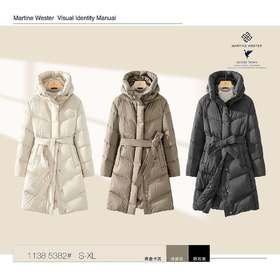 Martine Wester 女士面里同料中长款鹅绒服11385382