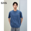 25夏季品 GXG男装字母小标时尚休闲深蓝色圆领短袖T恤 商品缩略图1
