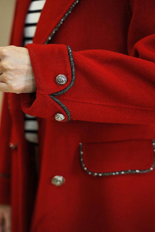 【鸿运大衣】臣禾 亮丝包边西装领大衣外套9233080281 商品图11