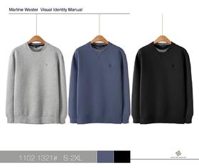 Martine Wester 男独家定制420克加厚双层领卫衣 11021321