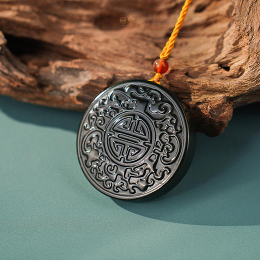 「精品黑羊脂」系列【双龙捧寿】 商品图4