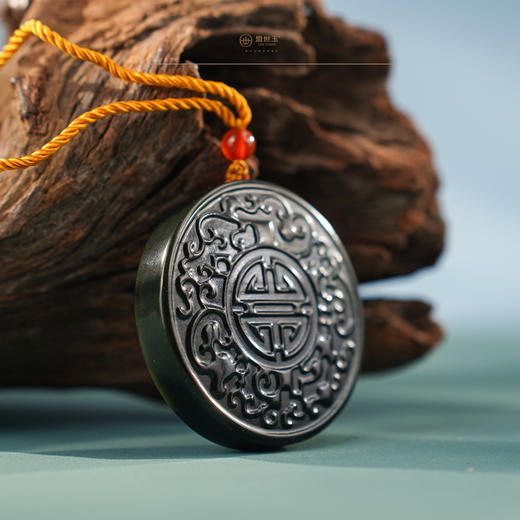 「精品黑羊脂」系列【双龙捧寿】 商品图3