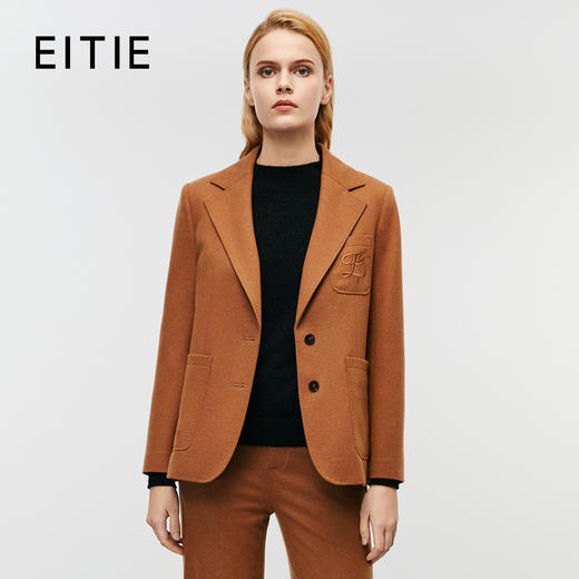 EITIE爱特爱冬季新款气质通勤修身显瘦干练毛呢西装外套8003702 商品图0