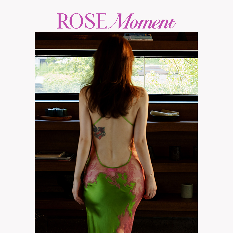 微醺的真丝蕾丝长裙 A250316