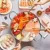 博堡 悦雅鸳鸯火锅 食用级304不锈钢 内直径30CM黄金容量 送不锈钢勺 净重3.5斤 商品缩略图1