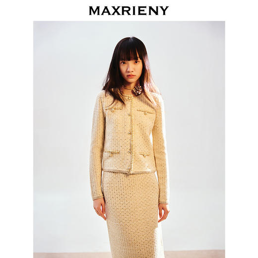 玛克门店发货：MAXRIENY轻奢鎏金外套(货号:MC85JA806) 商品图2