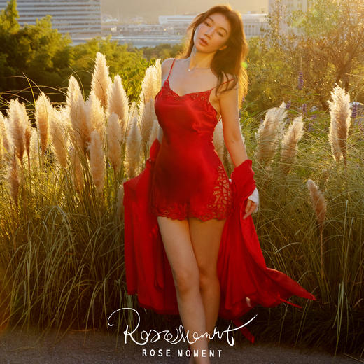 手工盘花性感中裙 蕾丝美背丝滑中袍 DD2-1 商品图0