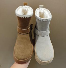 西村名物2025年冬季新款厚底防滑舒适保暖毛绒内里毛毛鞋雪地靴X25DS49971