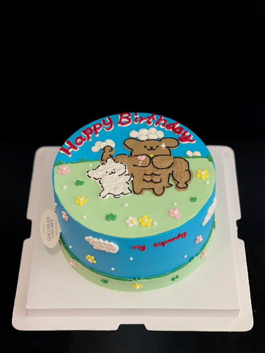 线条小狗蛋糕 商品图1