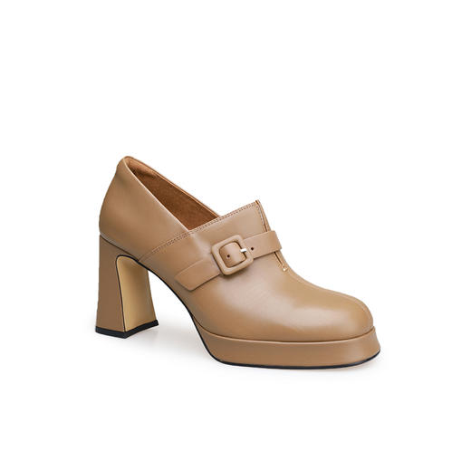 豪麟名鞋迪嘉女鞋深口鞋胎牛皮革DJELA52WS013棕色 商品图0