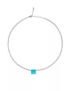 订购6周到｜CRYSTAL HAZE-淡蓝色 小方糖 吊坠 项链［挪威设计师］