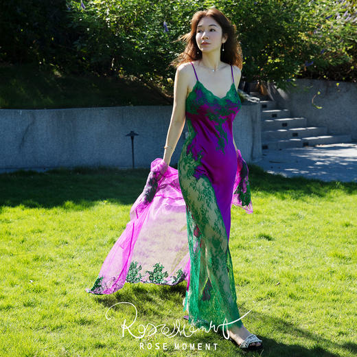 微醺的真丝蕾丝长裙 A250316 商品图3