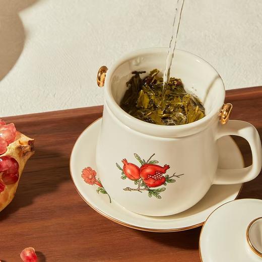 石榴花开四件杯（含茶漏和茶盘）170ml 商品图0