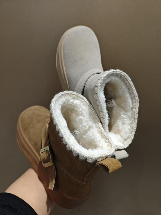 西村名物2025年冬季新款厚底防滑舒适保暖毛绒内里毛毛鞋雪地靴X25DS49971 商品图8