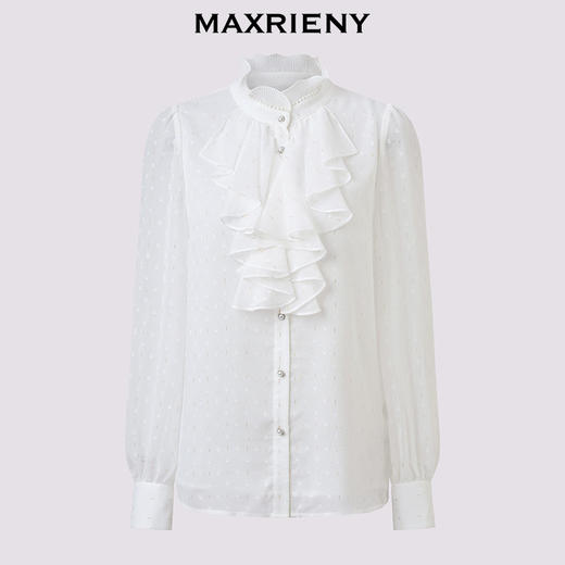 玛克门店发货：MAXRIENY宫廷复古荷叶边领衬衫(货号:MF86TP514) 商品图3