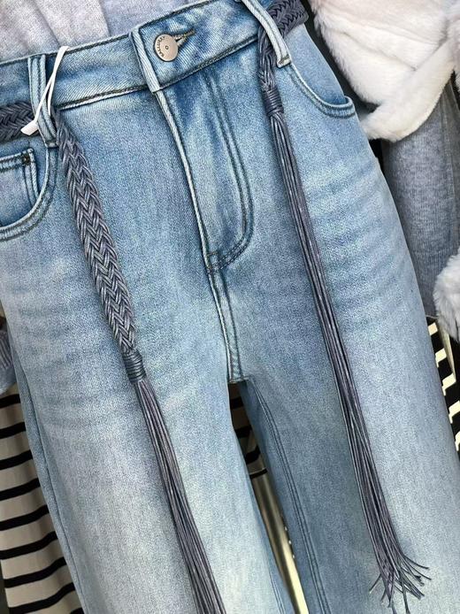 女王节抢购价-不支持退（清）【自营】🔥🔥🔥加绒厚款【自营爆款牛仔】8109密密绒重工刺绣筒裤浅色系牛仔-喜出 商品图3