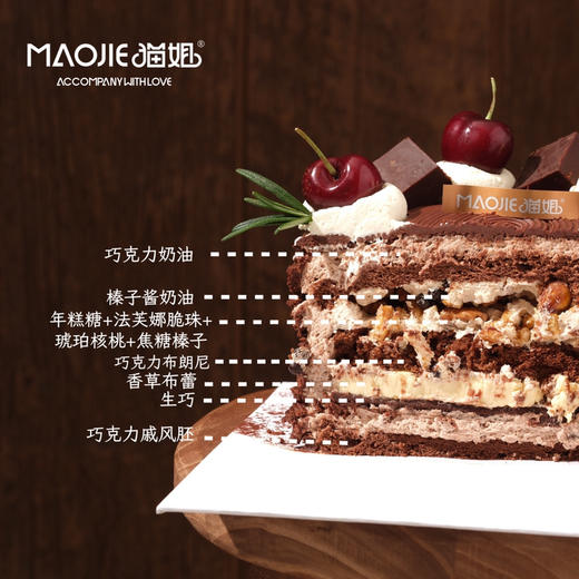 风味奶油蛋糕-双重生巧车厘子s（蓝风车奶油）（巧克力蛋糕坯，4%糖）（提前1天预定） 商品图1