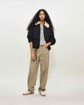 可拆毛领绗棉棉衣