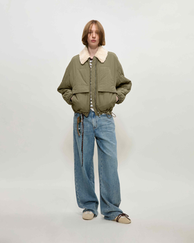 可拆毛领绗棉棉衣