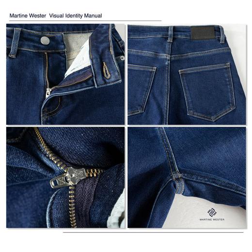 Martine Wester 女微灯笼廓型弹力磨毛牛仔裤 11315591 商品图6