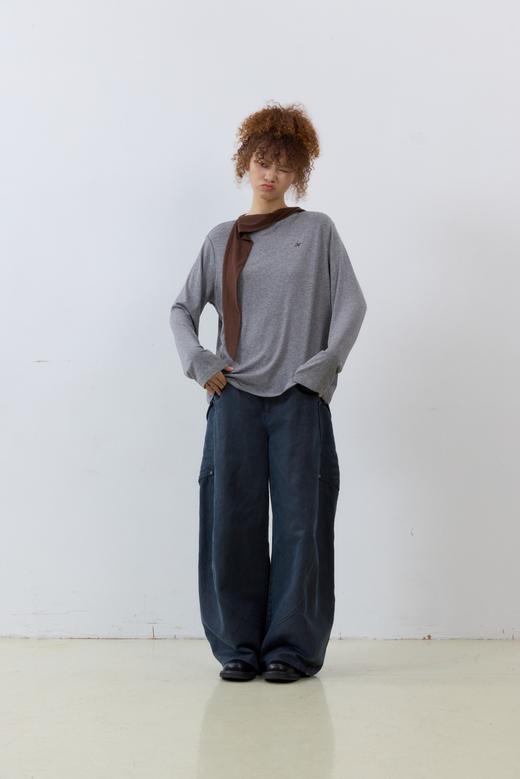 多穿领口天丝羊毛长袖T恤 商品图0