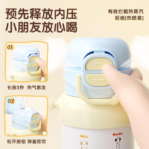 贝亲儿童单手柄双饮保温杯 450ML 商品图4