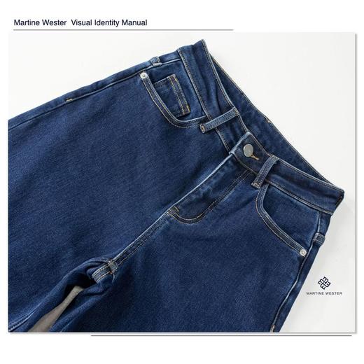 Martine Wester 女微灯笼廓型弹力磨毛牛仔裤 11315591 商品图4