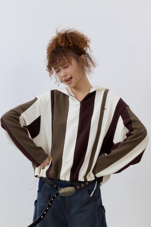 可调节下摆超级符号天丝羊毛连帽毛衫 商品图0