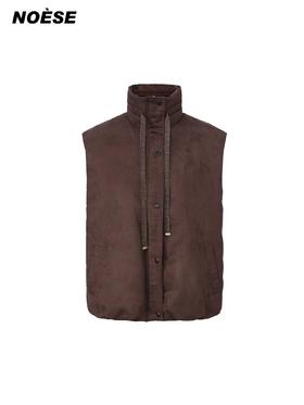 立领花苞设计宽松羽绒马甲