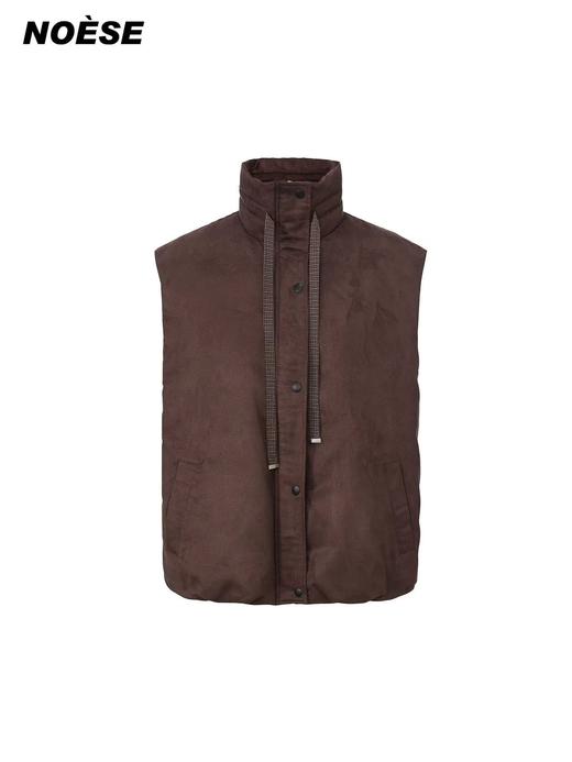 立领花苞设计宽松羽绒马甲 商品图0