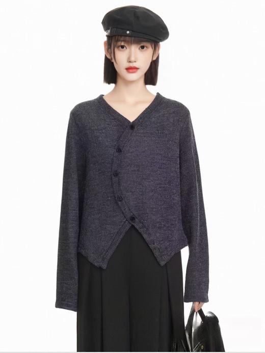 【清仓价】不参与退换 -A35不规则针织长袖小衫-喜出 商品图0