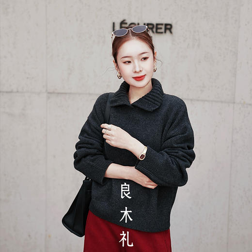 【特价不退换】【预售7天】良木礼绵羊毛立领上衣（D251102807F） 商品图4