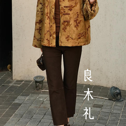 【预售7天】良木礼羊皮烟管裤（绒面）（Q259302） 商品图1