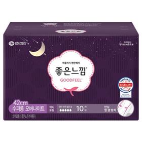 好感觉轻柔薄款护翼卫生巾(42cmx10)좋은느낌 슈퍼롱 오버나이트