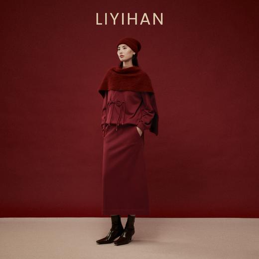 LIYIHAN岁暖红2025冬季新款新中式棉质盘扣V领红色套装 商品图1