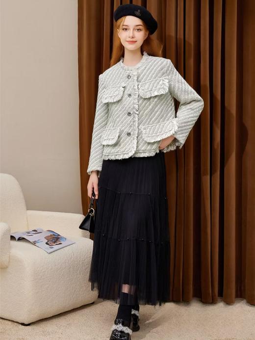 【清仓特卖】诗系列～2370小香风灰色短款外套-喜出 商品图0